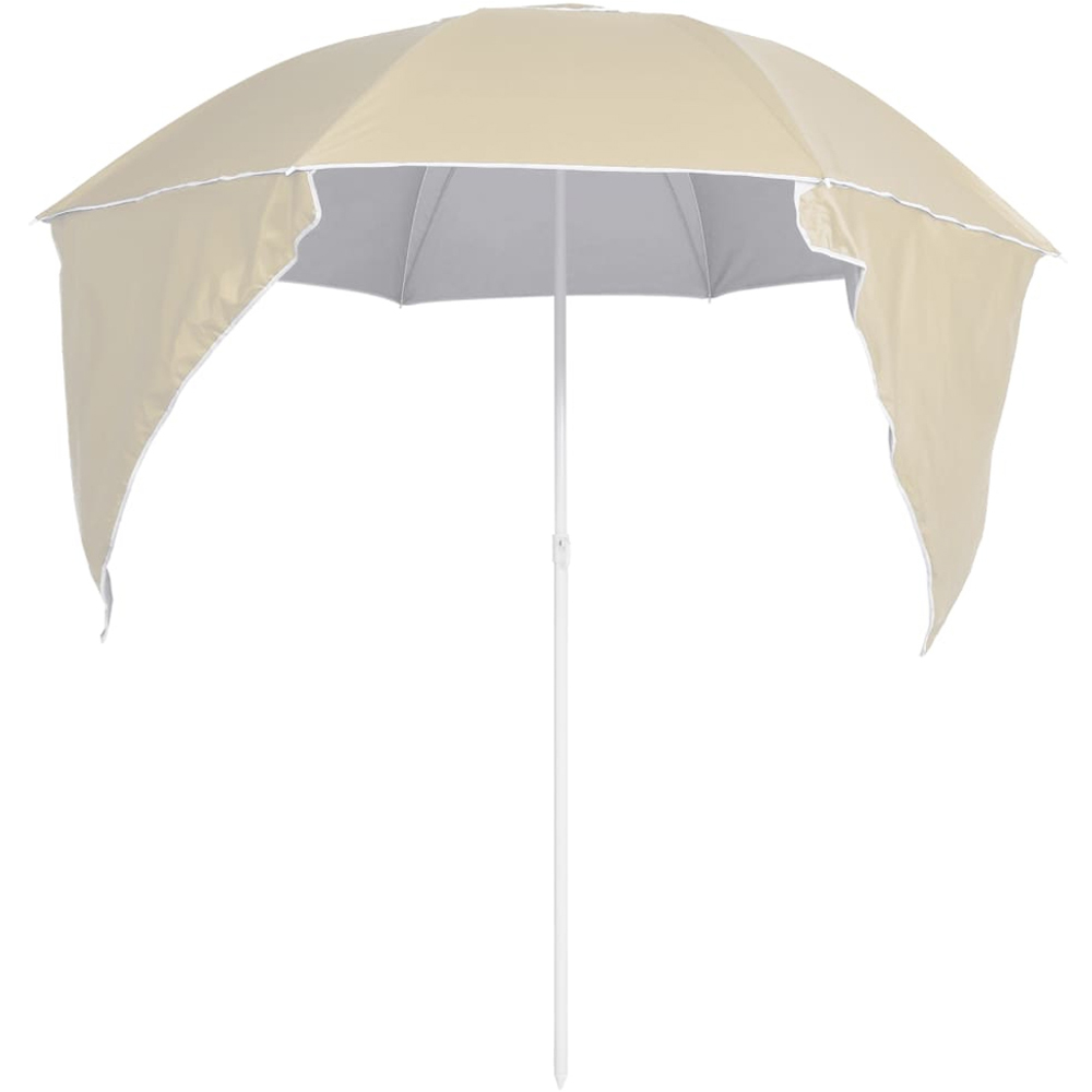 vidaXL Sand Beach Parasol with Side Walls 2.15m Image 2