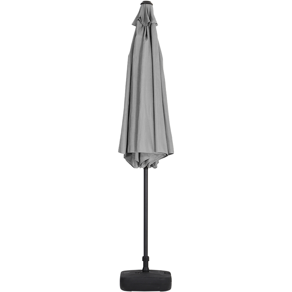Living and Home Light Grey Round Crank Tilt Parasol with Plastic Fillable Base 3m Image 3