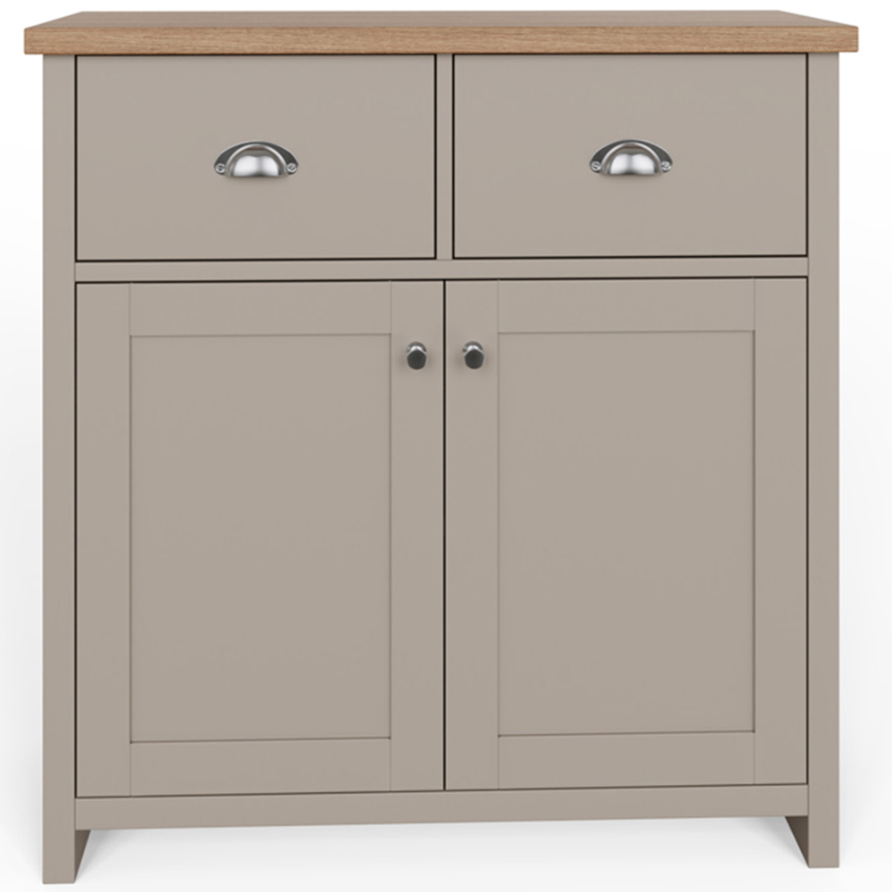 GFW Lancaster 2 Door 2 Drawer Grey Compact Sideboard Image 3