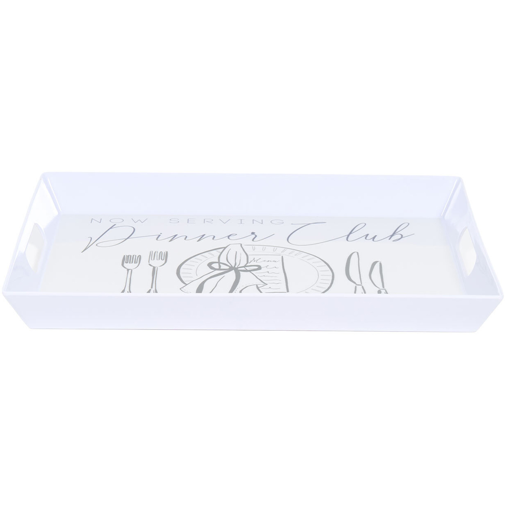 Dinner Club Rectangular Tray White Image 4
