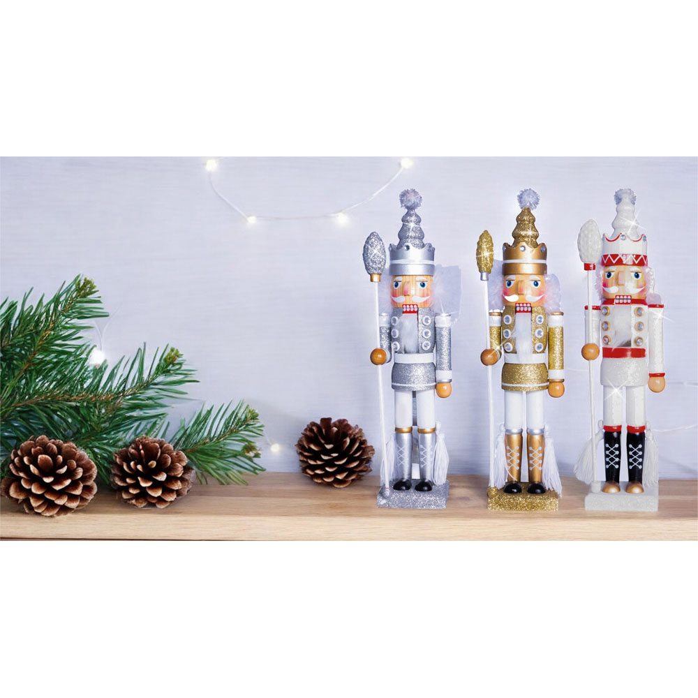 St Helens Silver Glitter Nutcracker 40cm Image 5