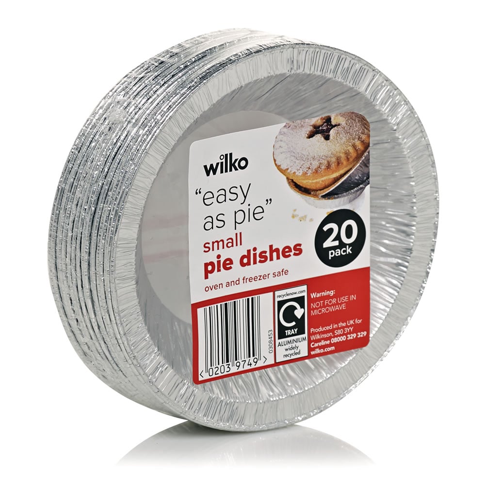 Wilko Small Foil Pie Dishes 20 pack Aluminium