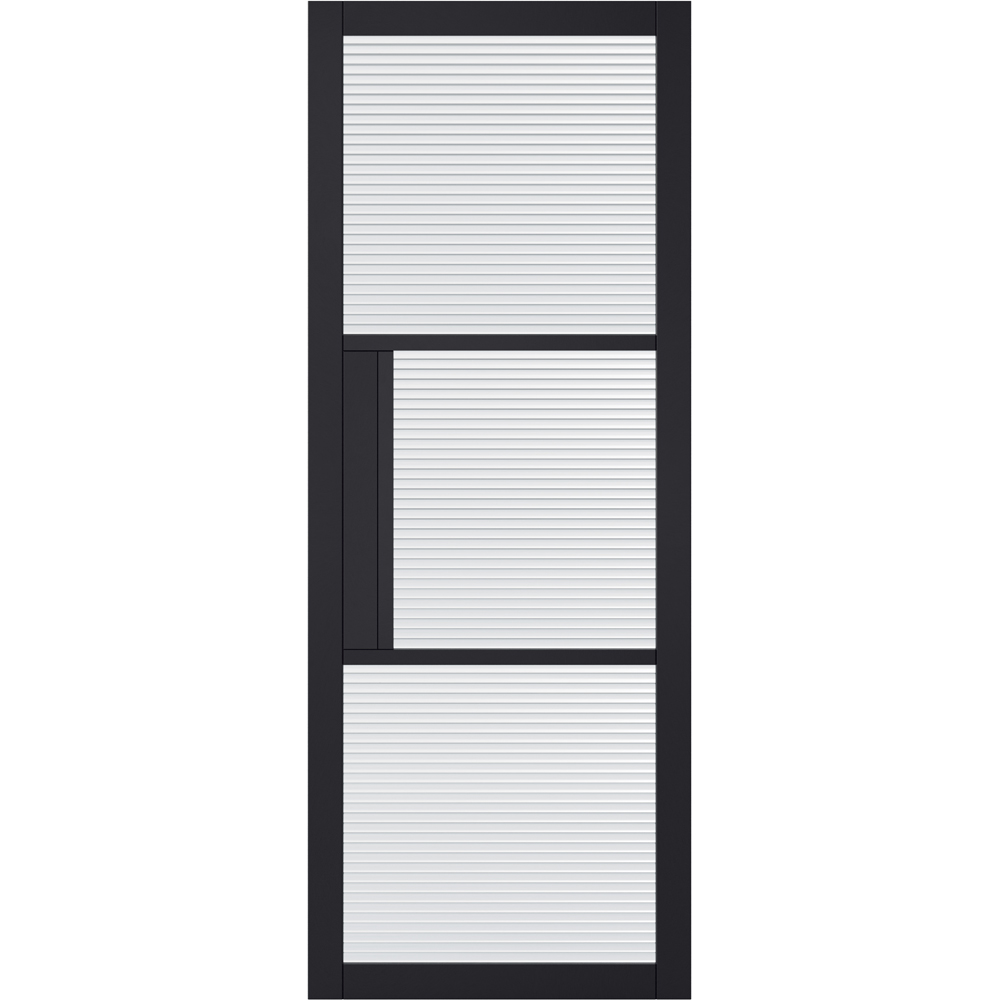 LPD Tribeca Black 3L Reeded Glass Internal Door 1981 x 686mm Image 1