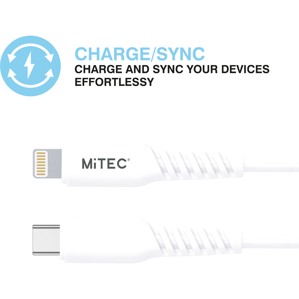 MiTEC MiPOWER 1m Lightning to USB Type C Charge and Sync Cable Image 4