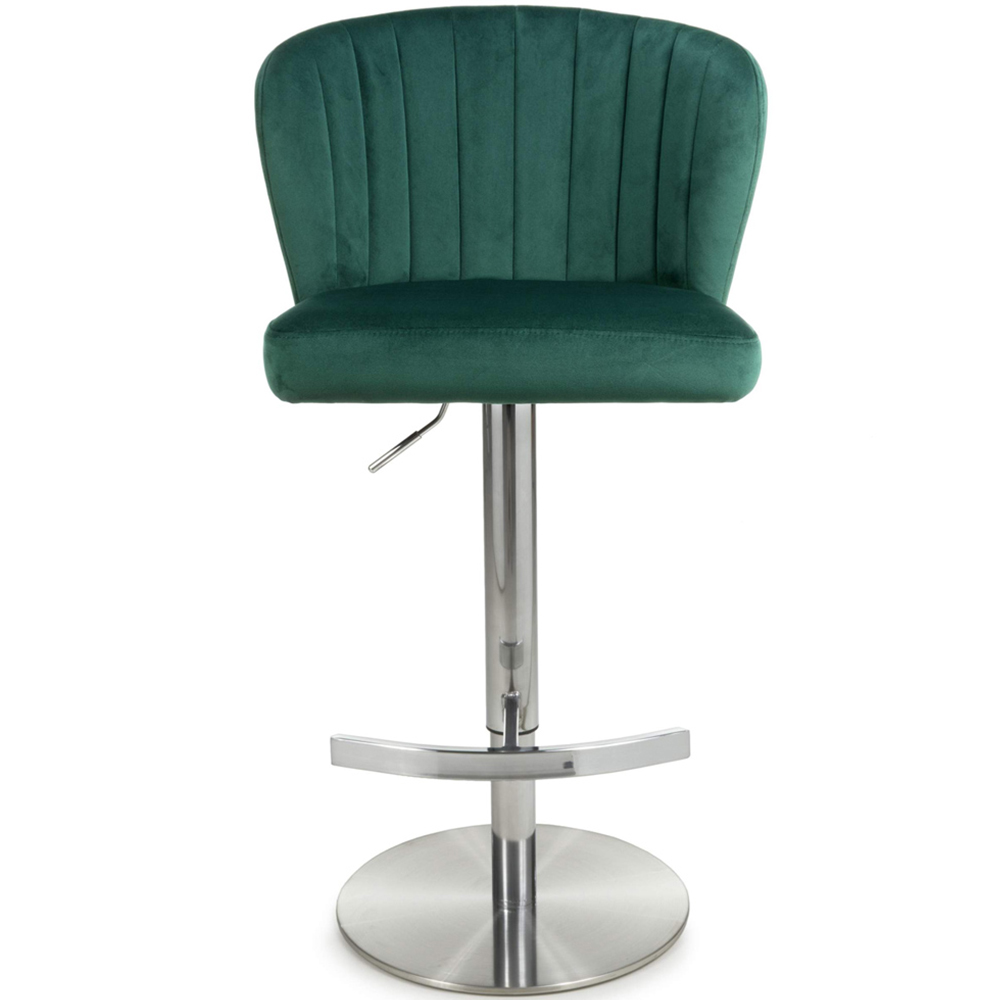 Shankar Sigma Green Brushed Velvet Bar Stool Image 5