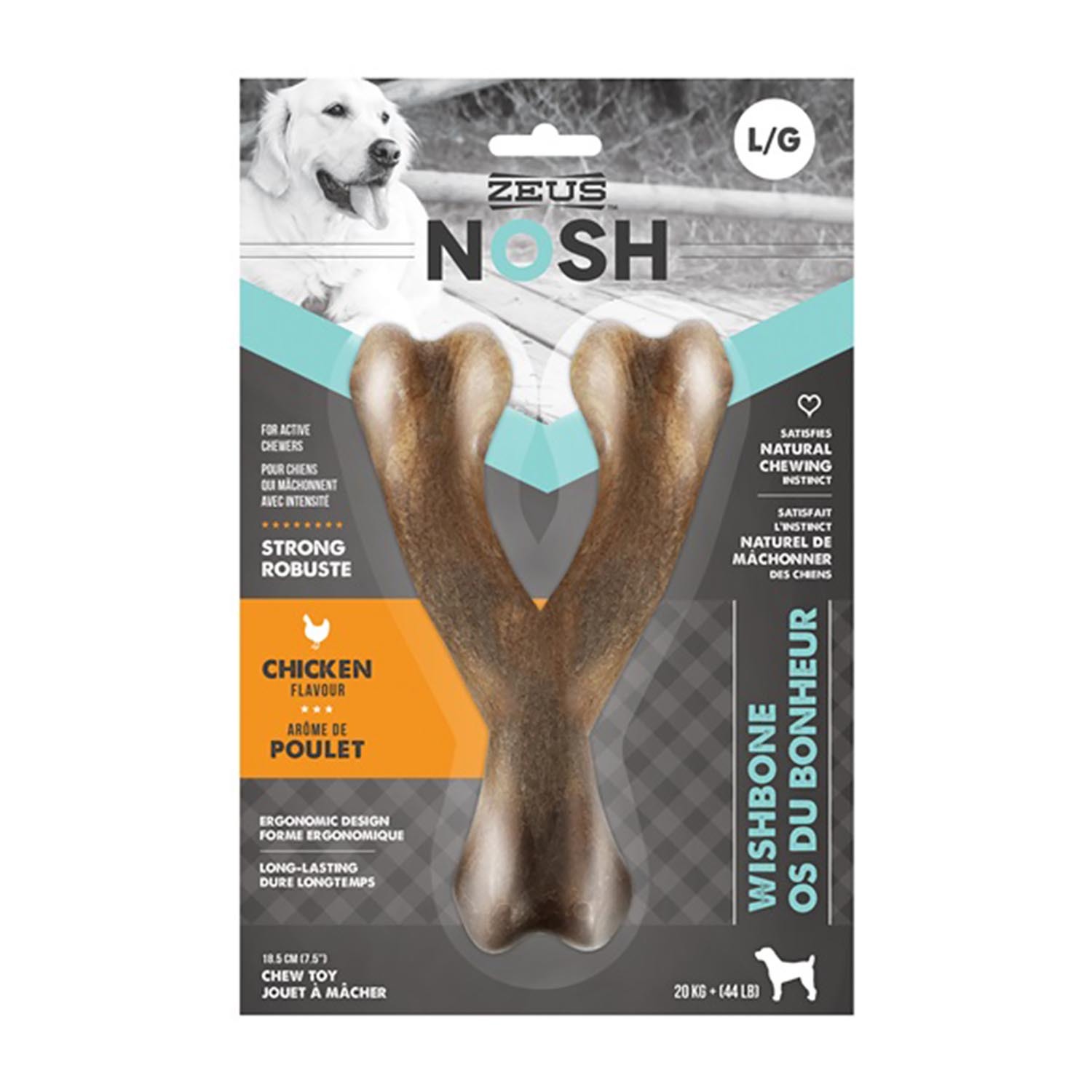 Zeus Nosh Large Strong Wishbone Chew Dog Toy Image 1