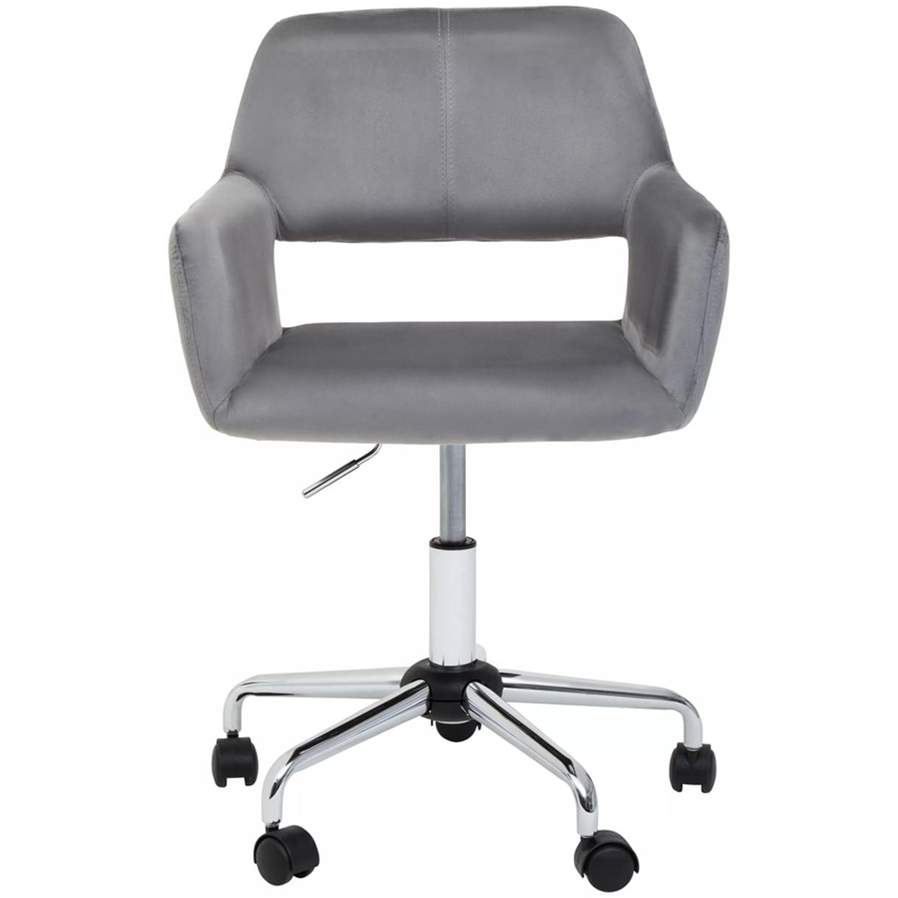 Interiors by Premier Brent Grey and Chrome Swivel Home Office Chair Image 4