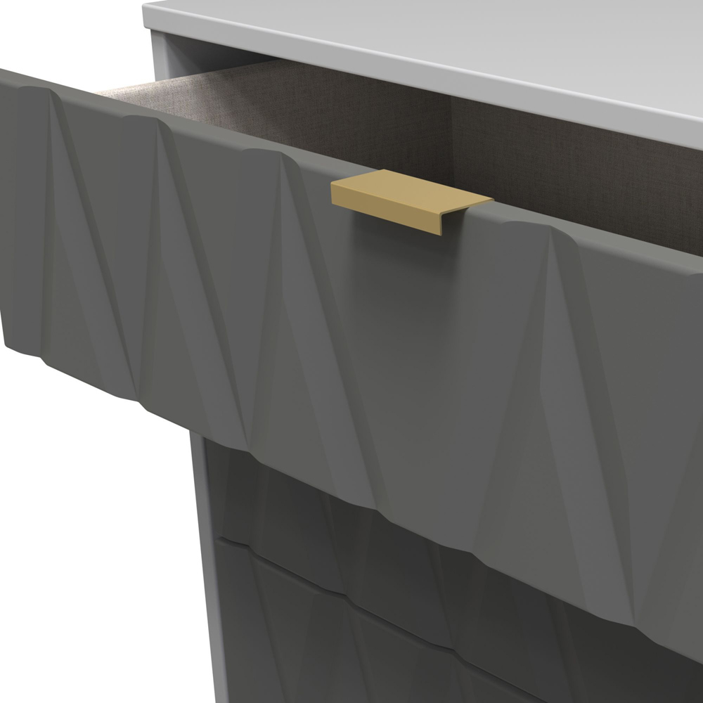 Crowndale Diamond 3 Drawer Matt Shadow and Grey Chest of Drawers Image 5