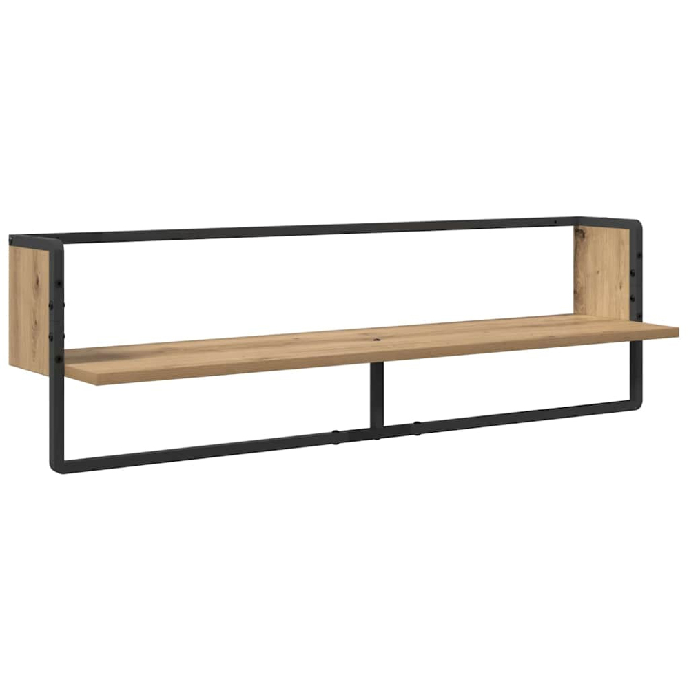 vidaXL 9 Shelf Artisan Oak Wall Shelf Set of 6 Image 8