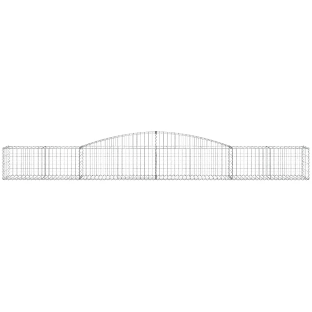 vidaXL Silver Galvanised Iron Arched Gabion Basket 400 x 50 x 40/60cm 2 Pack Image 2