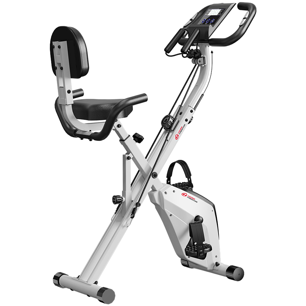 Rattrix White Magnetic Resistance Foldable Exercise Bike Image 1