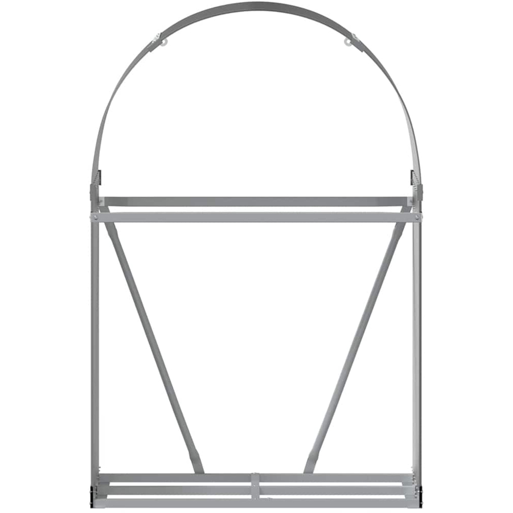 vidaXL Anthracite Galvanised Steel Firewood Log Holder 120 x 80 x 45cm Image 3