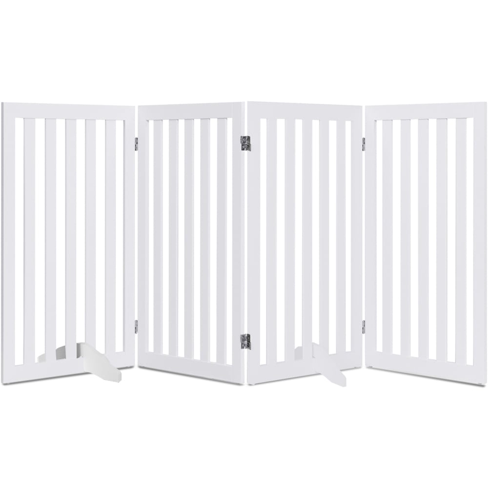 Costway 4 Panel 89cm White Pet Safety Gate Image 3