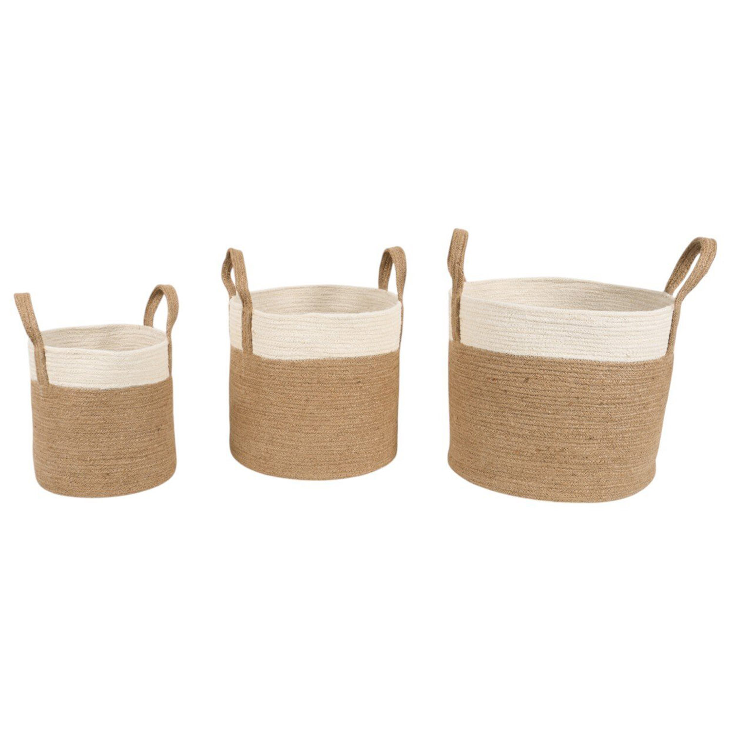Set of 3 Woven Storage Baskets Natural Image 3