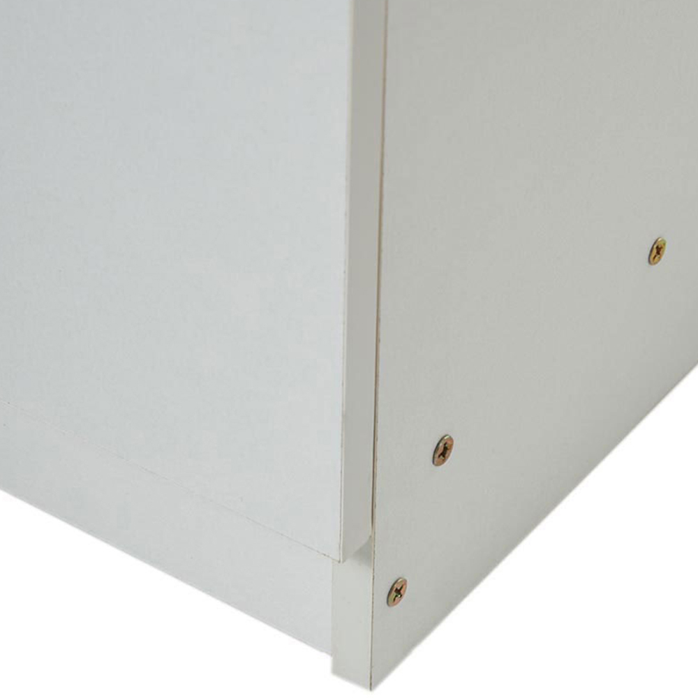 Living and Home 2 Drawer Warm White Bedside Table Image 4