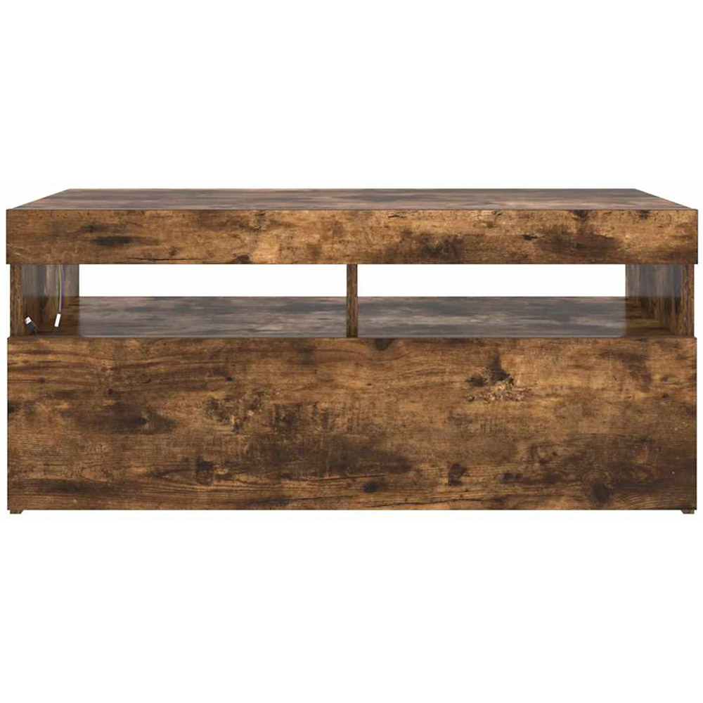 vidaXL 2 Flap Door Smoked Oak TV Cabinet with LED Lights Image 8