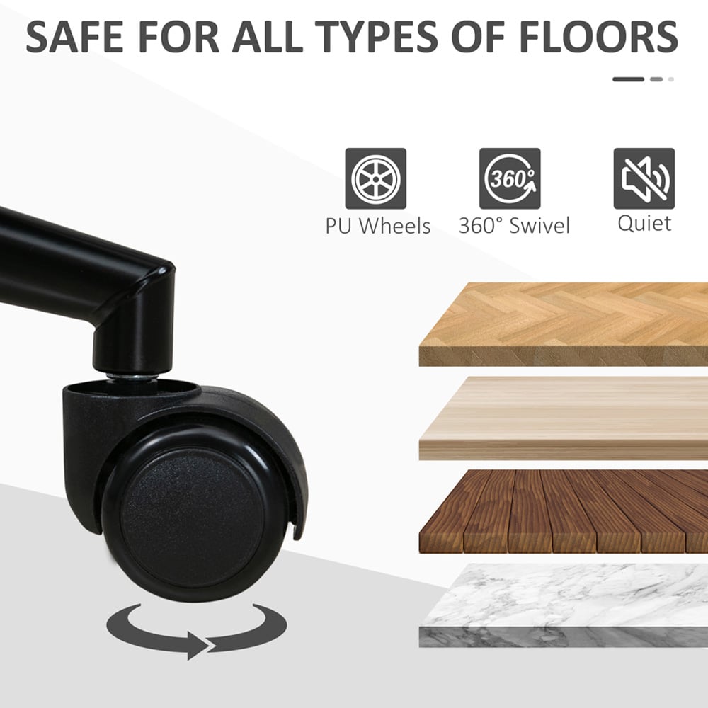 Portland Pink Velvet Office Chair with Adjustable Height and Wheels Image 8