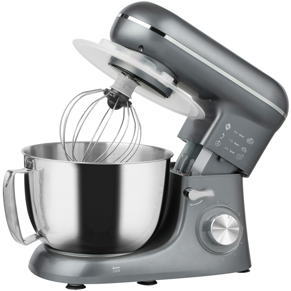 HOMCOM 800-250V70SR Silver 4.5L Electric Stand Mixer with Dough Hook 1400W Image 1