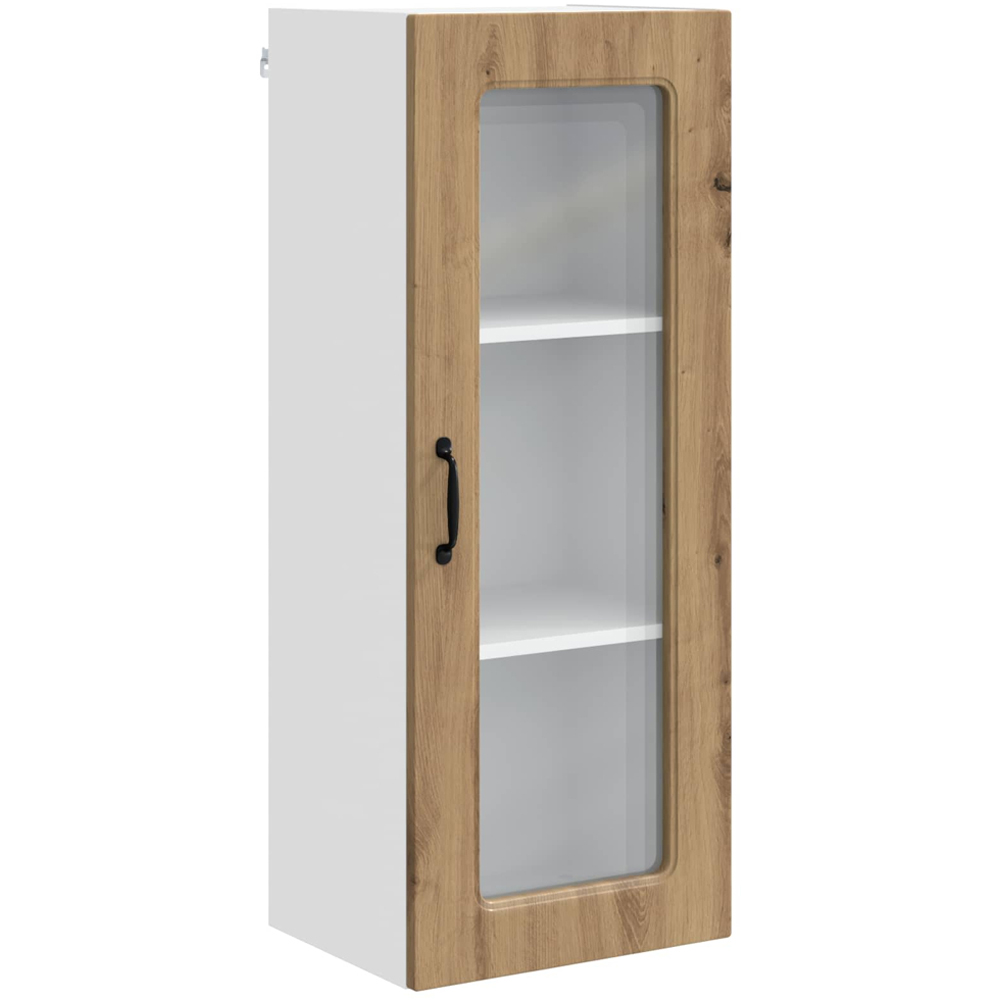 vidaXL Single Glass Door Artisan Oak Kitchen Wall Cabinet Image 2