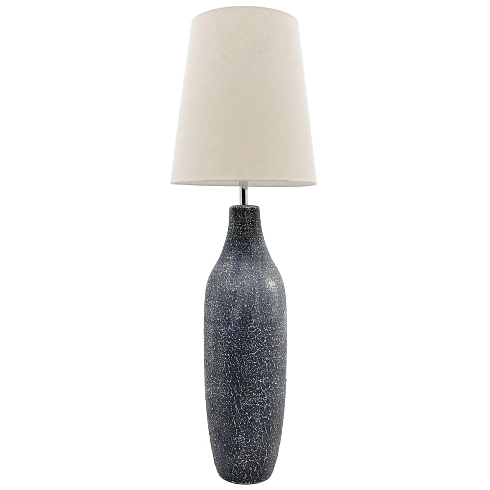 Acacia Home Cream Shade Black Ceramic Table Lamp Image 1