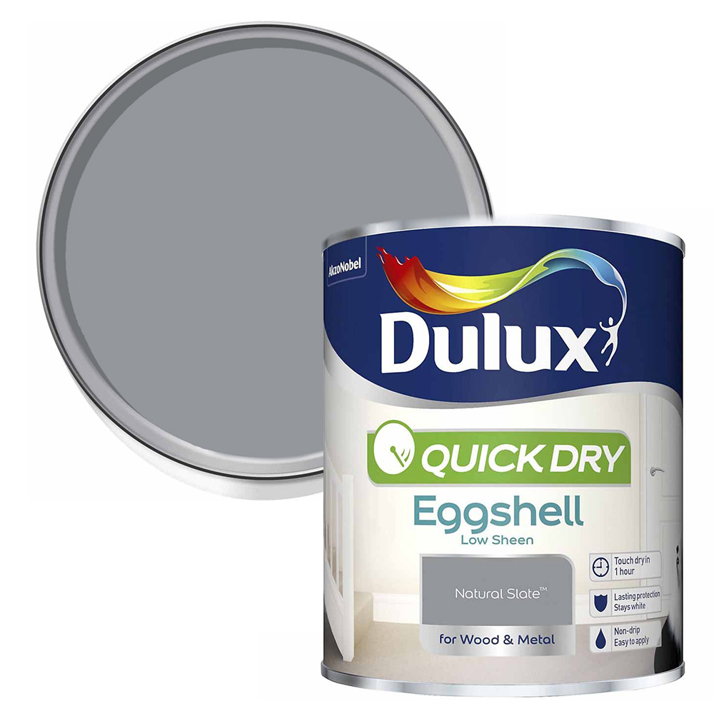 Dulux Quick Drying Natural Slate Eggshell Paint 750ml Image 1