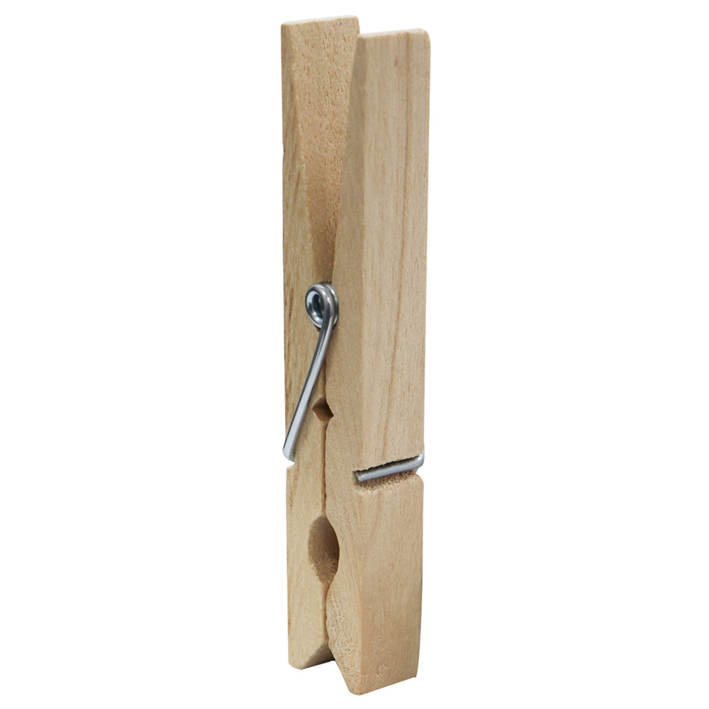 JVL Birch Wood Wooden Pegs with Bag 204 Pack Image 6