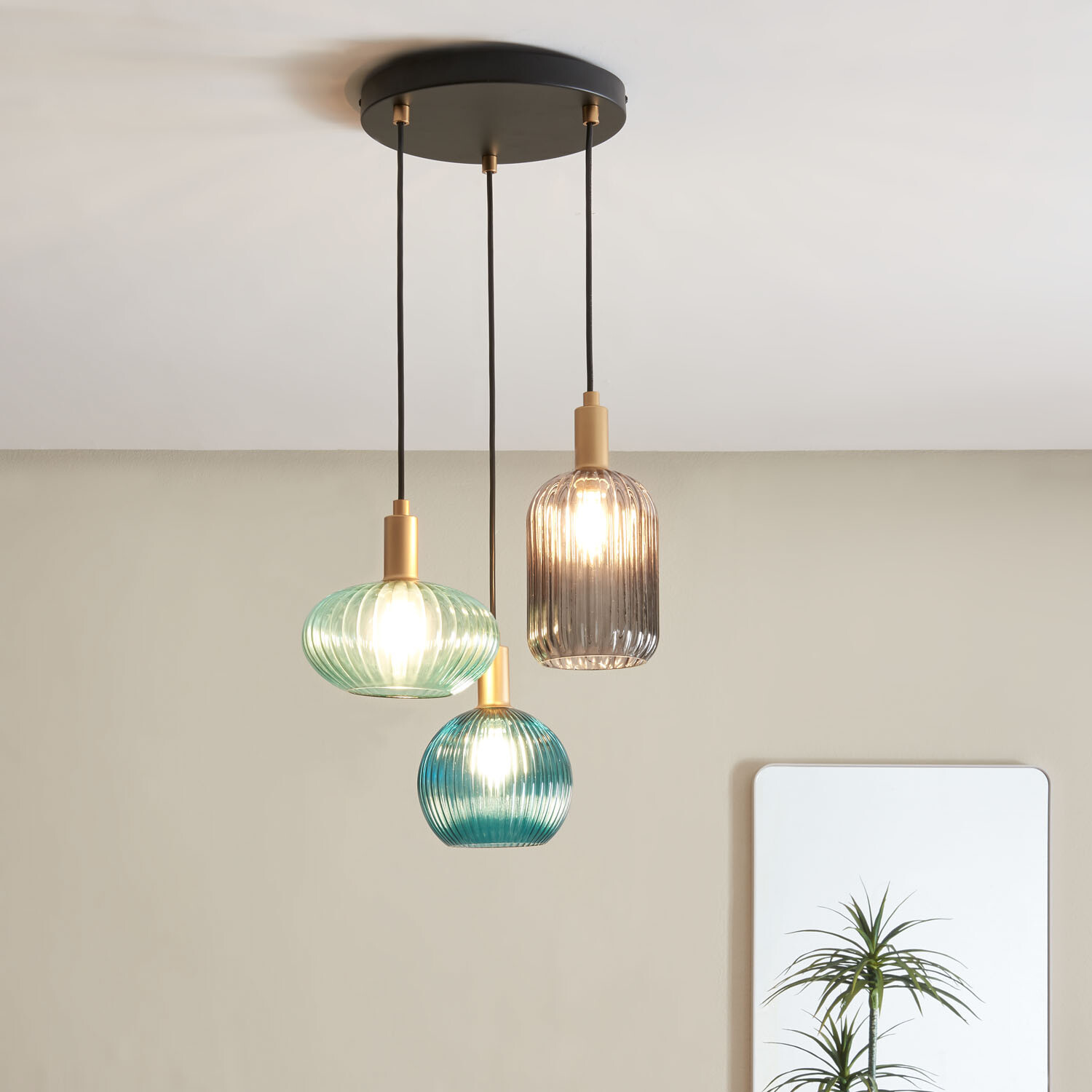 Camborne Black 3 Light Fitting Ceiling Light  Image 2