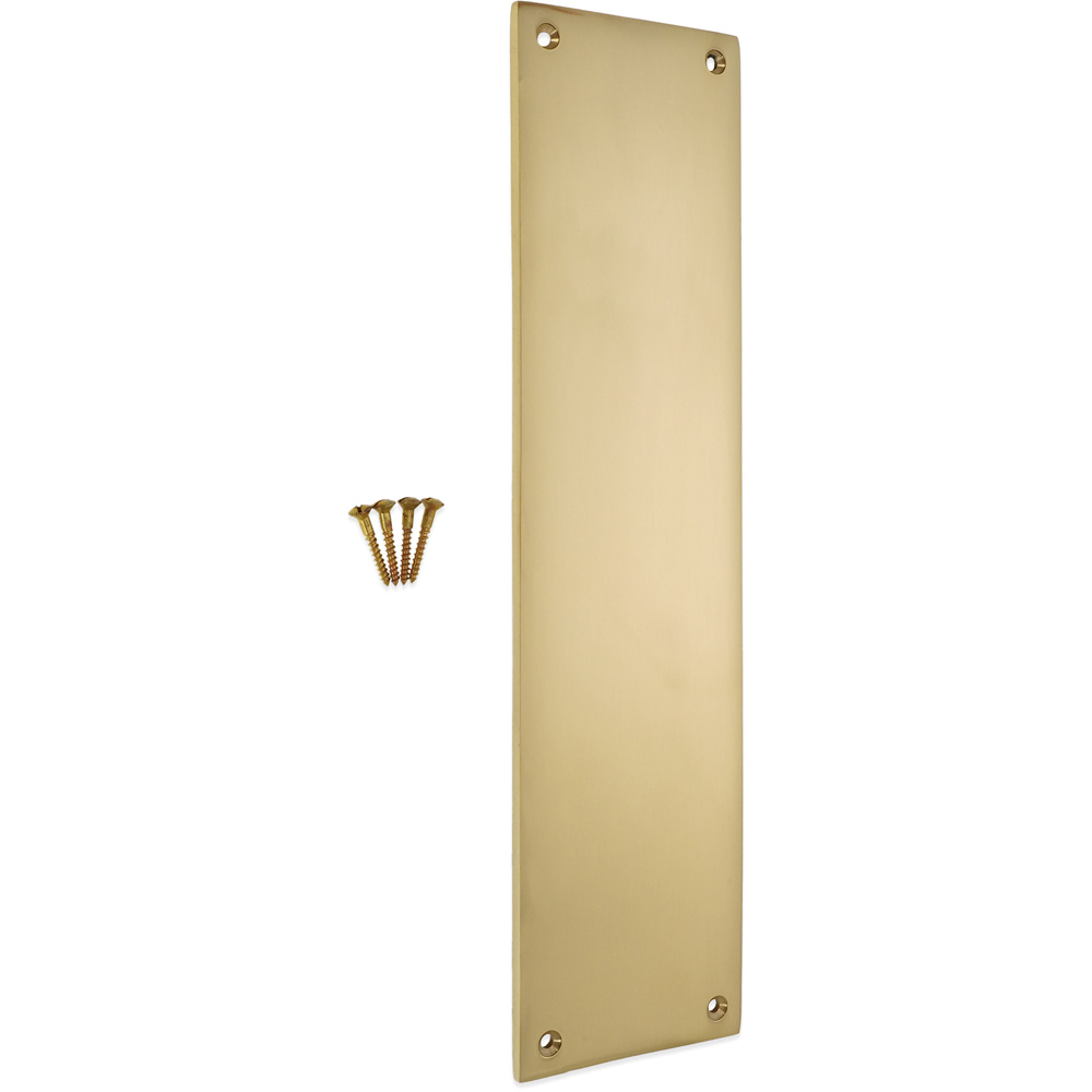 Spira Brass Victorian Plain Square Polished Brass Finger Plush Plate 300mm Image 3