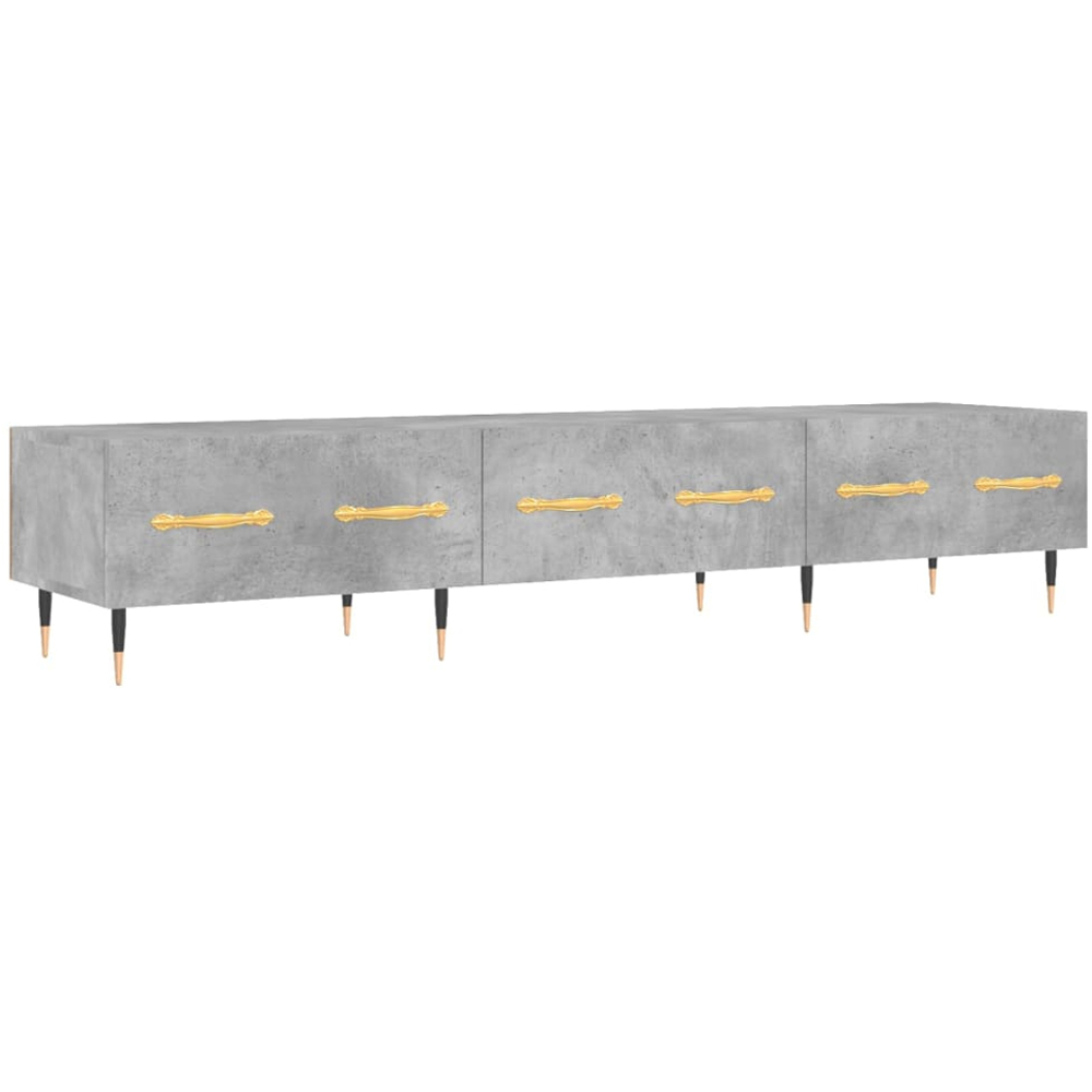 vidaXL 3 Drawer Concrete Grey TV Cabinet Image 2