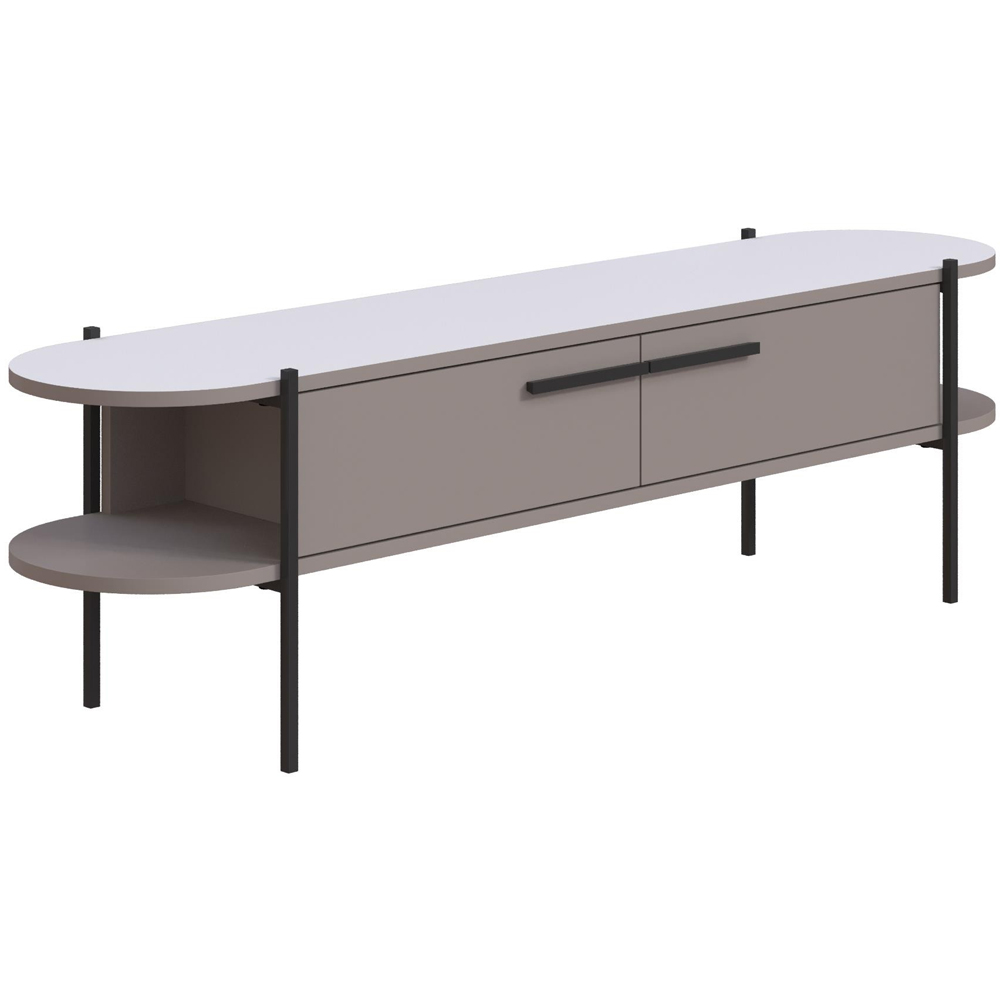 Decortie Otis 2 Door 2 Shelf Light Mocha TV Stand Image 2
