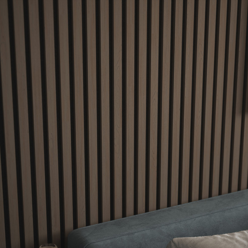 Kraus Easy Living Chestnut Acoustic Slat Wall Panel 240 x 60cm Image 5