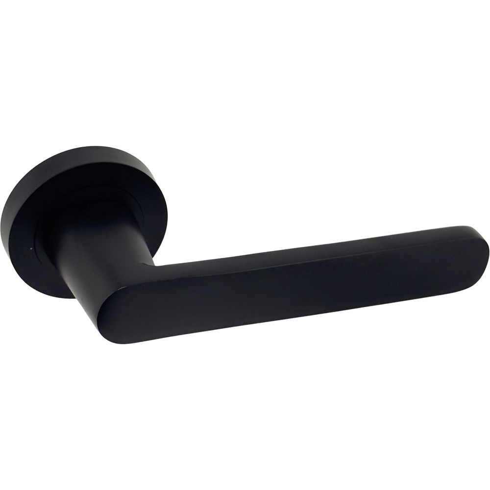 AXS Hardware Harlem Black Bathroom Door Handles on Rose Image 4
