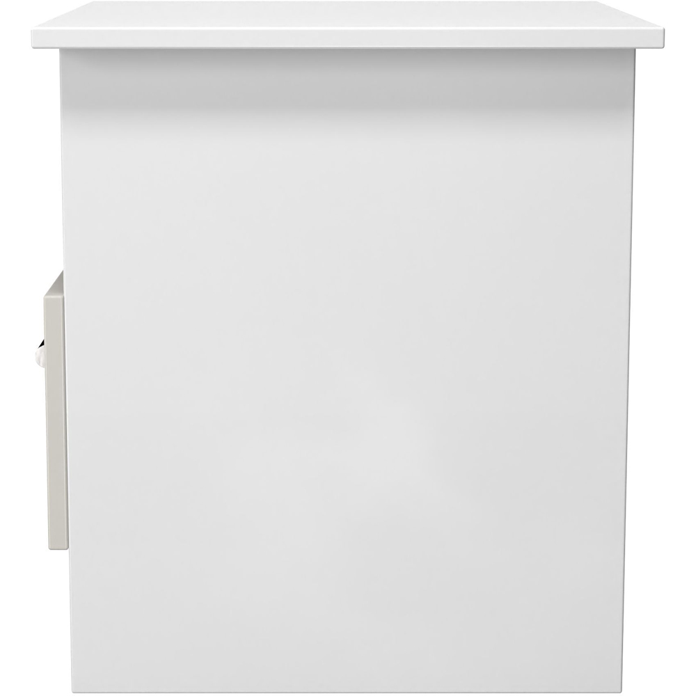Crowndale Contrast Single Drawer Grey Matt and White Lamp Table Ready Assembled Image 3