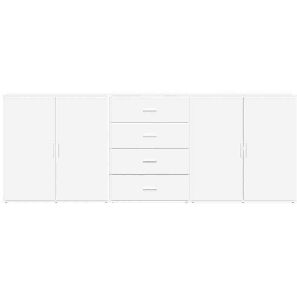 vidaXL 4 Door 4 Drawer White Sideboard 3 Piece Image 3