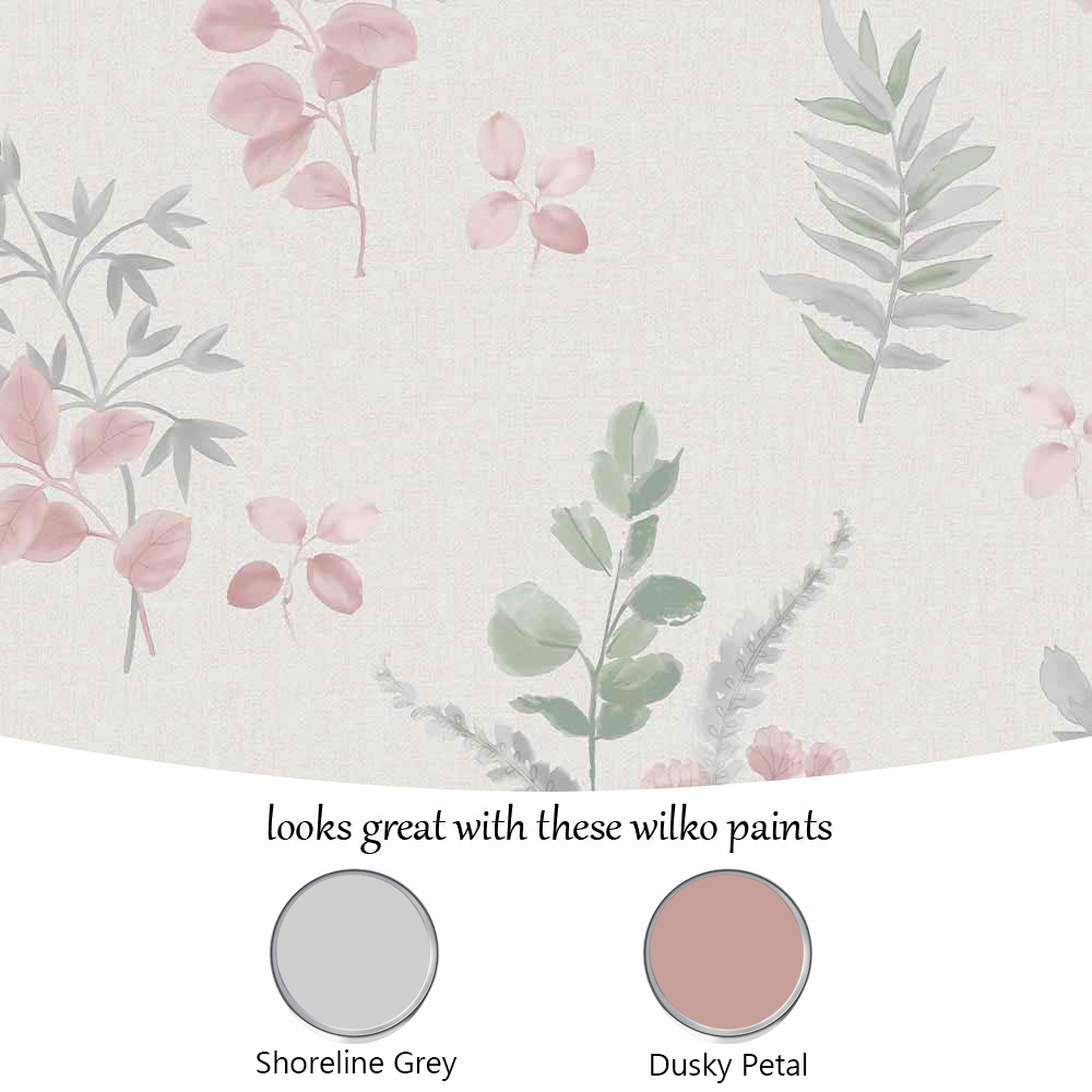 Wilko Watercolour Garden Pink Wallpaper Image 4