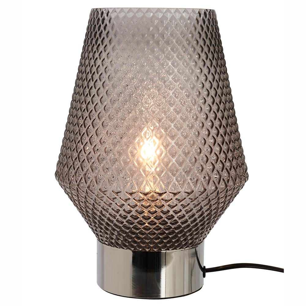 Wilko Grey Laura Glass Lamp Large Image 5