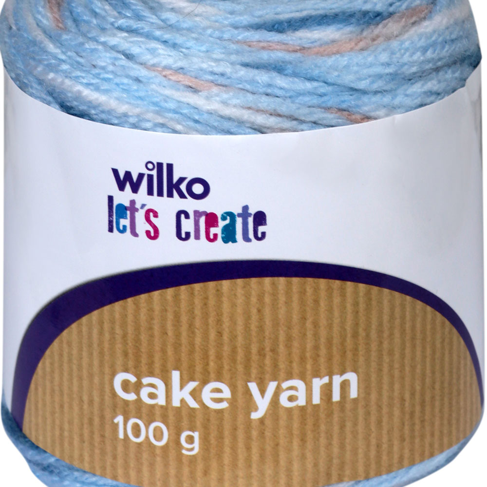 Wilko Wool Cake Blue Mix 100g Image 2