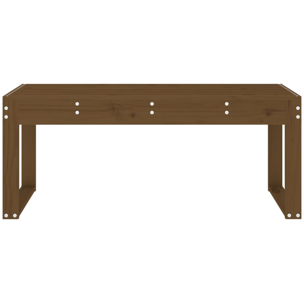 vidaXL Honey Brown Solid Pine Wood Slatted Garden Bench 110 x 38 x 45cm Image 3