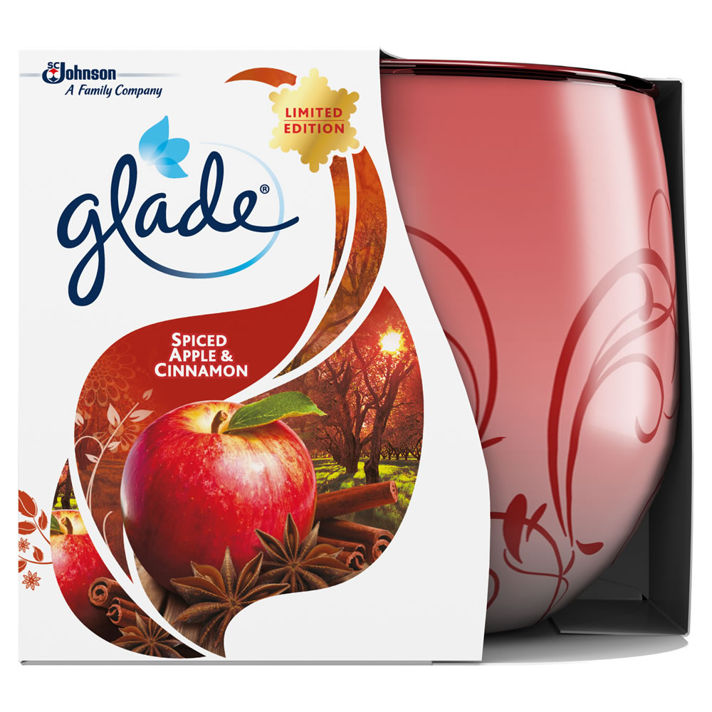 Glade Spiced Apple and Cinnamon Scented Candle Jar Image