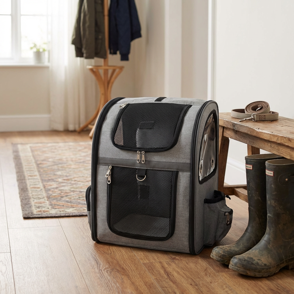 Pet Travel Backpack Grey Image 9
