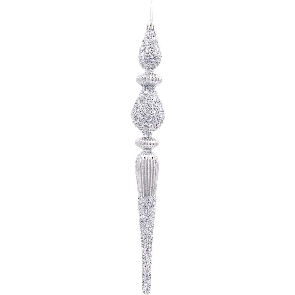 Beaded Hanging Droplet Silver Image 1