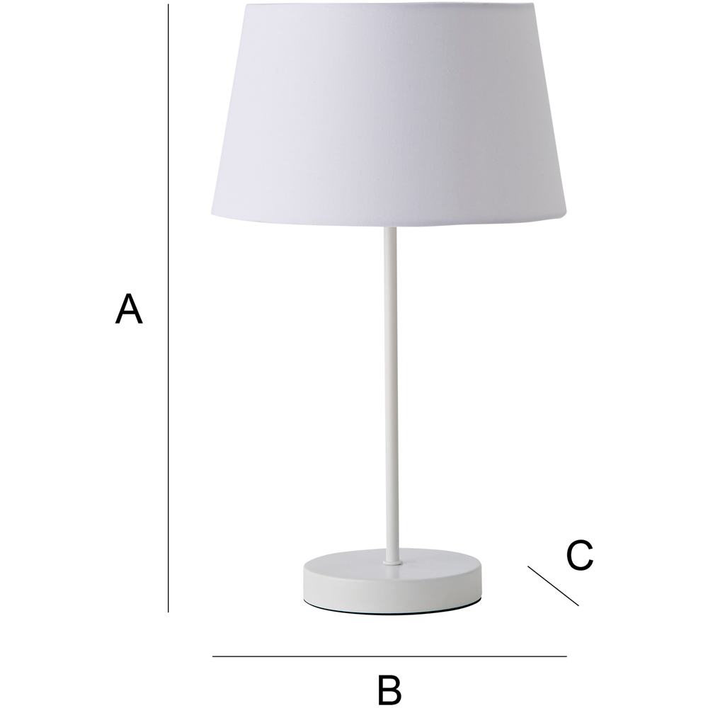 ValueLights Charlie Tapered Shade White Table Lamp and Bulb Image 8