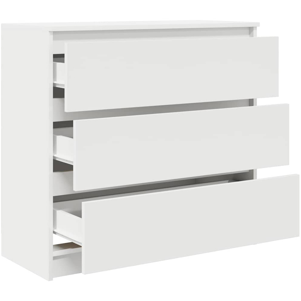 vidaXL 3 Drawer White Sideboard Image 4