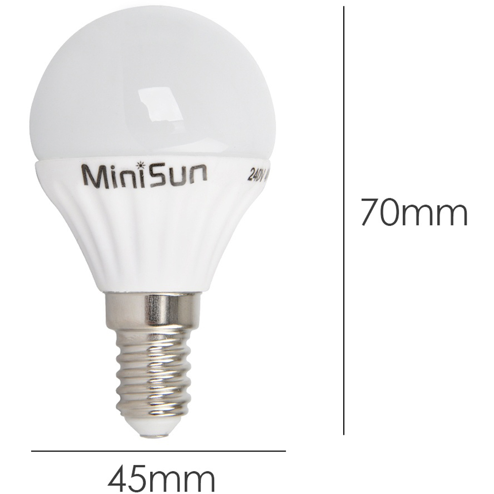 ValueLights 10 Pack E14 LED 4W Cool White Golfball Light Bulb Image 6