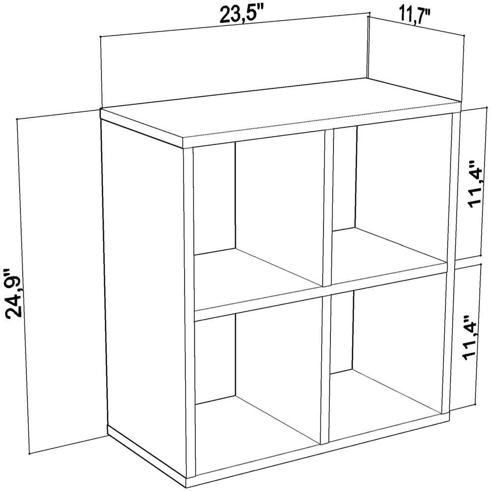 Decorotika Hansen 4 Shelf White and Anthracite Side Table Image 4