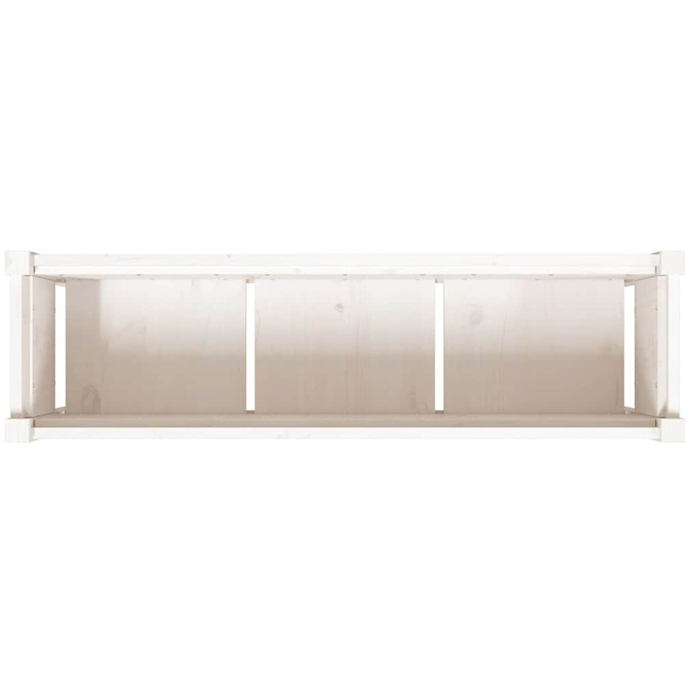 vidaXL White Solid Pine Wood Garden Planter 110 x 31 x 70cm 2 Pack Image 7