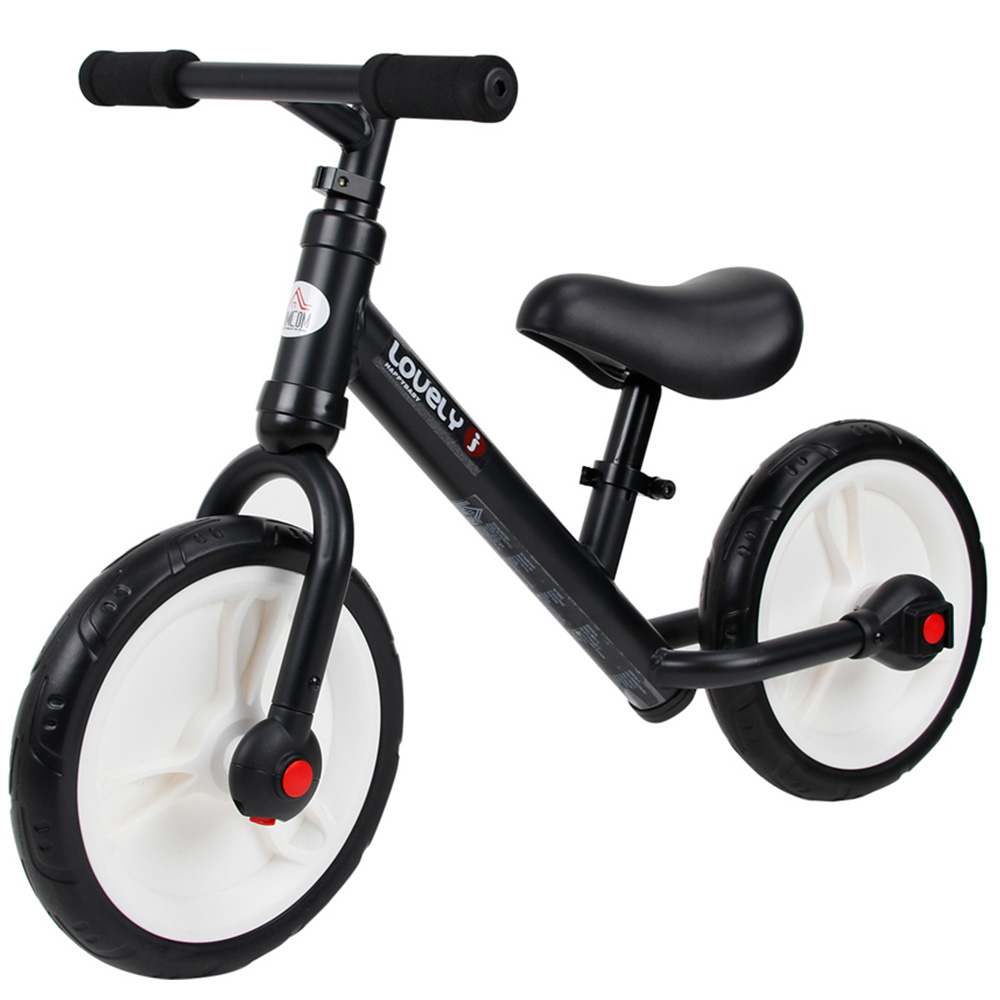Tommy Toys Black Toddler Balance Training Bike with Stabilizers Image 1