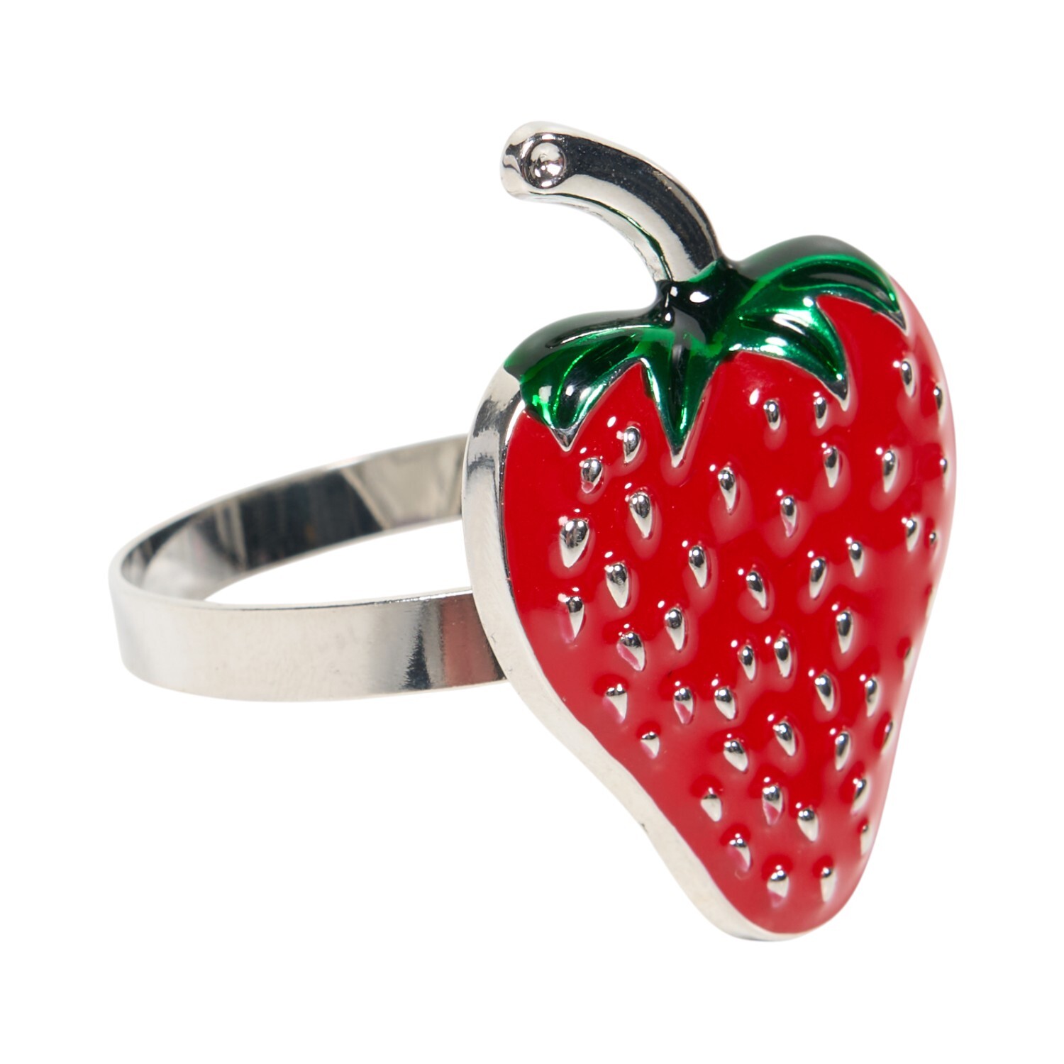 Pack of 2 Strawberry Napkin Rings Red Image 2