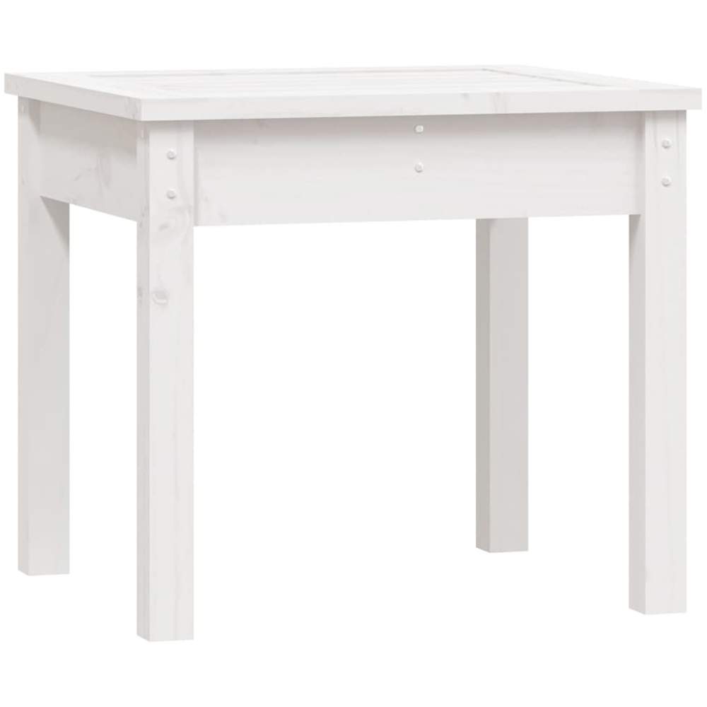 vidaXL White Solid Pine Wood Slatted Garden Bench 50 x 44 x 45cm Image 2