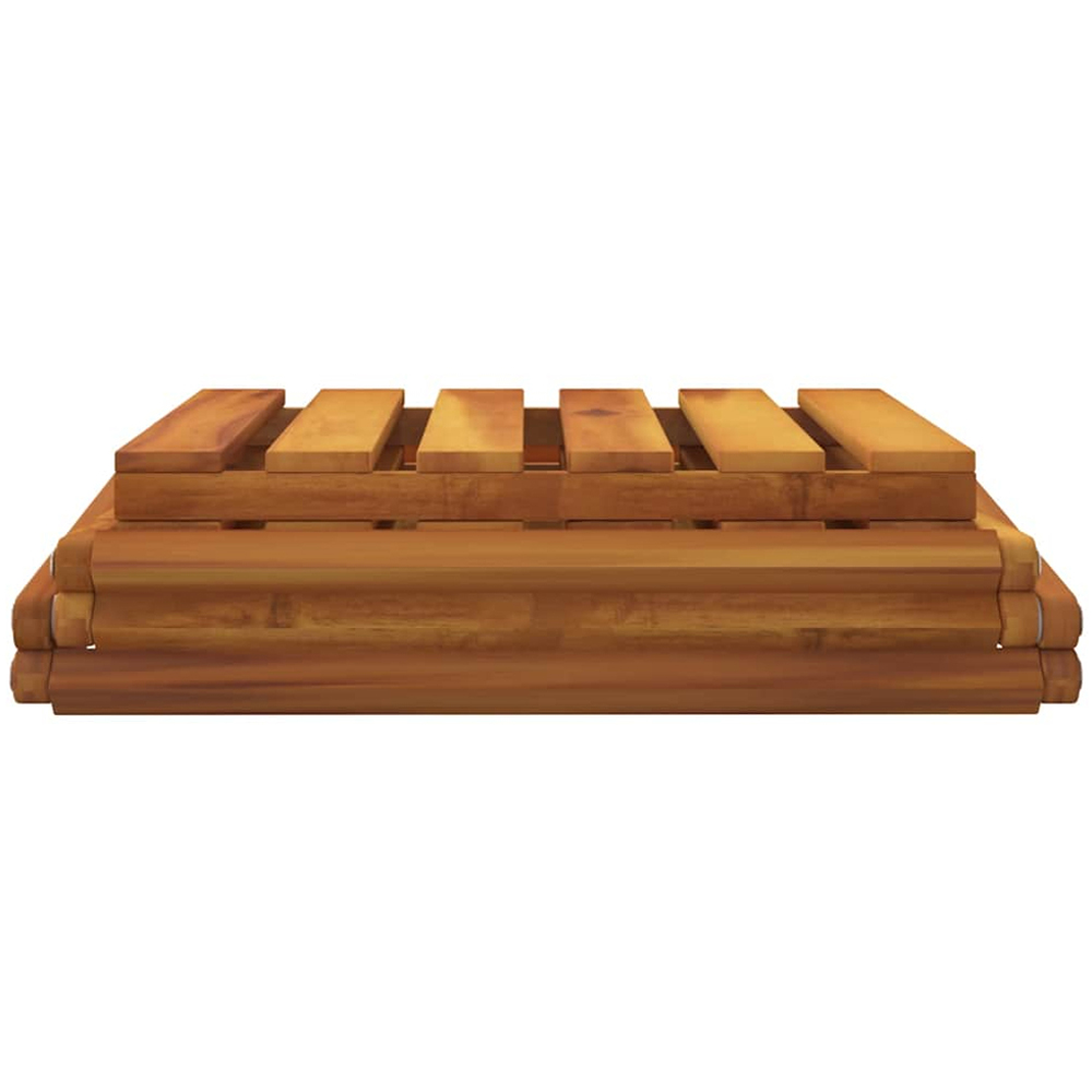 vidaXL 3 Shelf Brown Solid Acacia Wood Foldable Slatted Display Unit Image 5